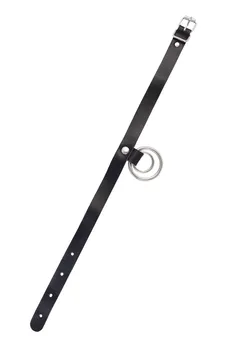 Choker-ogrlica Pecado BDSM, prsten u prstenu, koža, crna