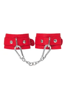 Pecado BDSM narukvice, mini zaobljeni uglovi, koža, crvena