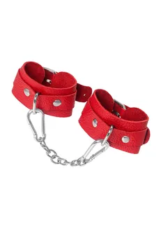 Pecado BDSM narukvice, mini zaobljeni uglovi, koža, crvena