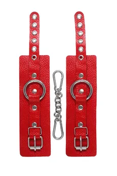 Pecado BDSM lisice, meke sa ušicama, prirodna koža, crvena