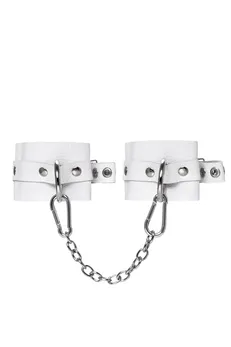 Pecado BDSM okovi, mekani sa ušicama, prirodna koža, beli