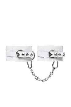 Pecado BDSM okovi, mekani sa ušicama, prirodna koža, beli