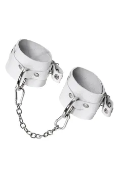 Pecado BDSM okovi, mekani sa ušicama, prirodna koža, beli