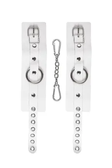 Pecado BDSM lisice, meke sa ušicama, koža, bela