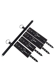 Bondažnый skup kada je greh ušao BDSM, 4 tačke fixacije, rasporka, lisice, okovi, prirodna koža, crna