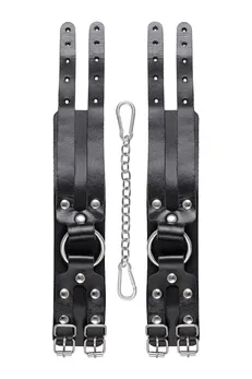 Okovi Pecado BDSM, sa dve trake, koža, crna