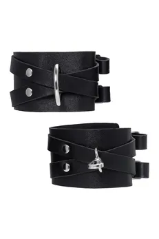 Pecado BDSM okovi, sa dve ukrštene trake, kvačilo-originalni karabin, koža