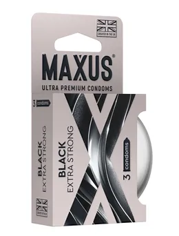 Черные утолщенные презервативы maxus extra strong с железным кейсом