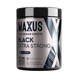 Черные утолщенные презервативы maxus extra strong с железным кейсом