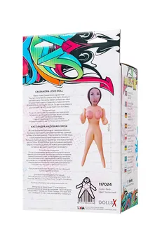 Lutka na naduvavanje Dolls-X bi TOIFA Cassandra, brineta, sa dve rupe, 150 cm