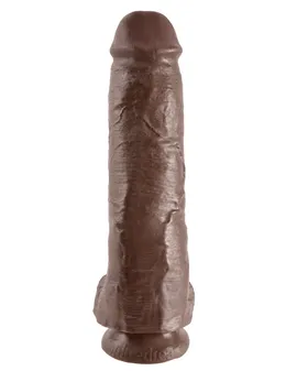 Smeđi Dildo-gigant na usisnoj čaši 11 Cock with Balls-28 cm.