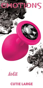 Analni čep Emotions Cutie Large Pink black Crystal 4013-01Lola