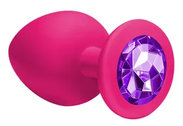 Analni čep Emotions Cutie Large pink dark purple crystal 4013-02Lola
