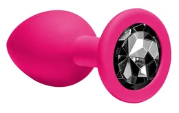Analni čep Emotions Cutie Medium Pink black crystal 4012-01Lola