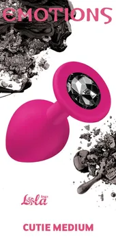 Analni čep Emotions Cutie Medium Pink black crystal 4012-01Lola