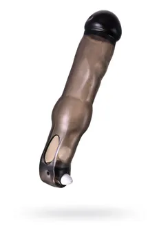 Toifa Klover mlaznica, za povećanje veličine sa vibracijama, TPE, Crna prozirna, 19,4 cm