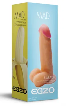 Mad Banana telesni dildo iz kiberkože sa usisnom čašom-19 cm.