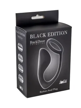 Muški Analni stimulans sa prstenom na penisu Button Anal plug Black 4216-01lola