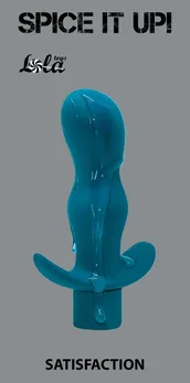 Tirkizni Analni čep sa Satisfaction vibracijom - 11,5 cm.