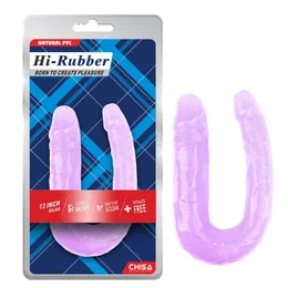 Ljubičasti dvostrani Dildo Hi-Rubber - 34 cm.