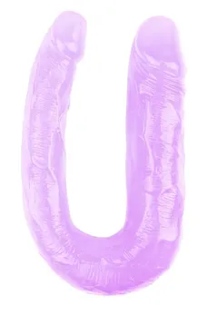 Ljubičasti dvostrani Dildo Hi-Rubber - 34 cm.