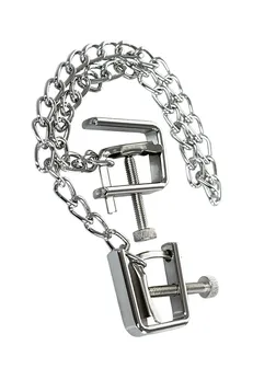 Stezaljke za bradavice Theatre bi TOIFA sa lancem, metal, srebro