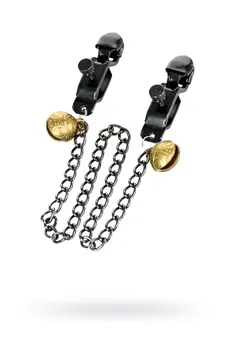 Stezaljke za bradavice Toifa Theatre, sa lancem, metal, Crna