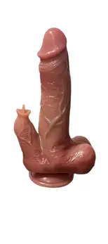 Vaginalno-klitoralni dildo sa efektima vibracione rotacije i penetracije sa toplotom -