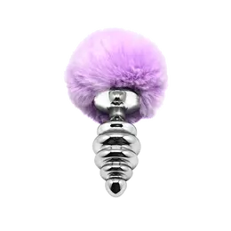 Analni čep Metal Anal Fluffly Twist Plug L Purple 70398AL