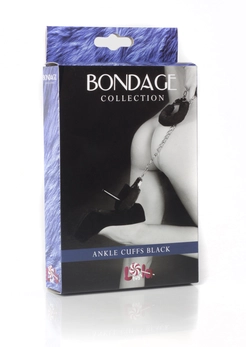 Krzneni okovi na nogama Bondage crni