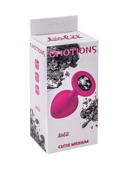 Analni čep Emotions Cutie Medium Pink black crystal 4012-01Lola