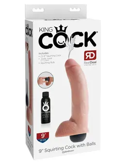 Dildo sa imitacijom ejakulacije King Cock 9  Skuirting Pipedream 560321PD