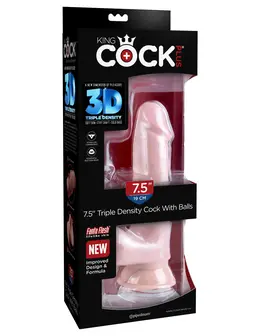 Dildo sa pokretnim skrotumom King Cock Plus 7.5  Triple Densiti Pipedream 571821pd
