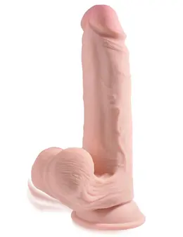 Dildo sa pokretnim skrotumom King Cock plus 9  Triple Densiticock Pipedream 573221pd