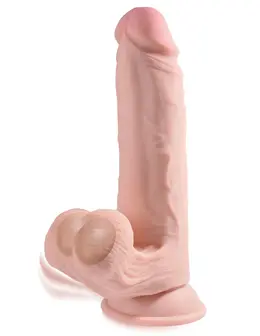 Dildo sa pokretnim skrotumom King Cock plus 9  Triple Densiticock Pipedream 573221pd