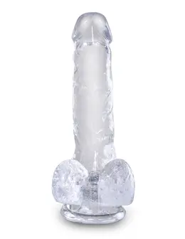 Dildo King Cock transparentan 6  pijetao sa kuglicama Pipedream 575220pd