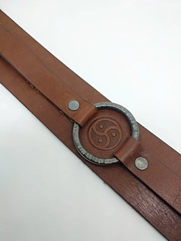 BDSM ogrlica sa prstenom (smeđa) Triskel