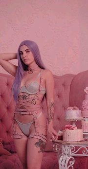 Garters pink od prave kože za Gogo ples