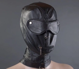BDSM maska kaciga sa ogrlicom i kuglicama (Šifra: P85)