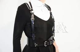 Ženska kožna portupea sa širokim pojasom