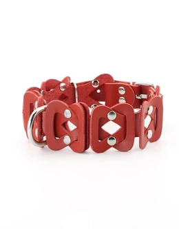 Erotska ogrlica od kožne pletenice sa povodcem