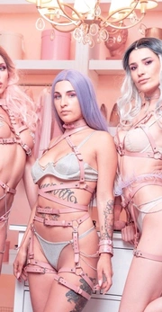 Garters pink od prave kože za Gogo ples