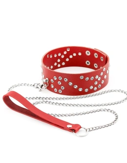 Bdsm ogrlica od crvene kože 18 + za igranje uloga