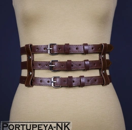 Portupeja pojas od nat kože. Mod PP3 viski sa odlivkom