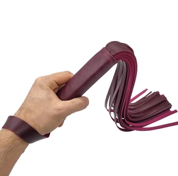 Bordo kožna pletenica flogger za BDSM, BDSM bič za igre i predigre