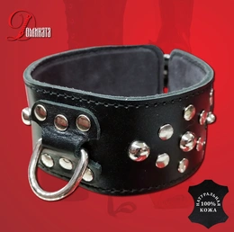 Ogrlica BDSM koža široka Tratinčica, art. D27