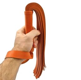 Narandžasta kožna pletenica-BDSM flogger (BDSM bič za igre)