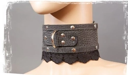 BDSM ogrlica sa čipkom na bravi (Šifra: p2991)