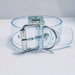 Ogrlica Choker prozirna sa prstenom arktički led