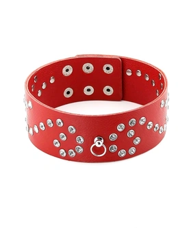 Bdsm ogrlica od crvene kože 18 + za igranje uloga